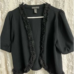 INC 1X black short sleeve Shrug (sweater)